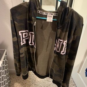 Victoria secret pink camo zip up
